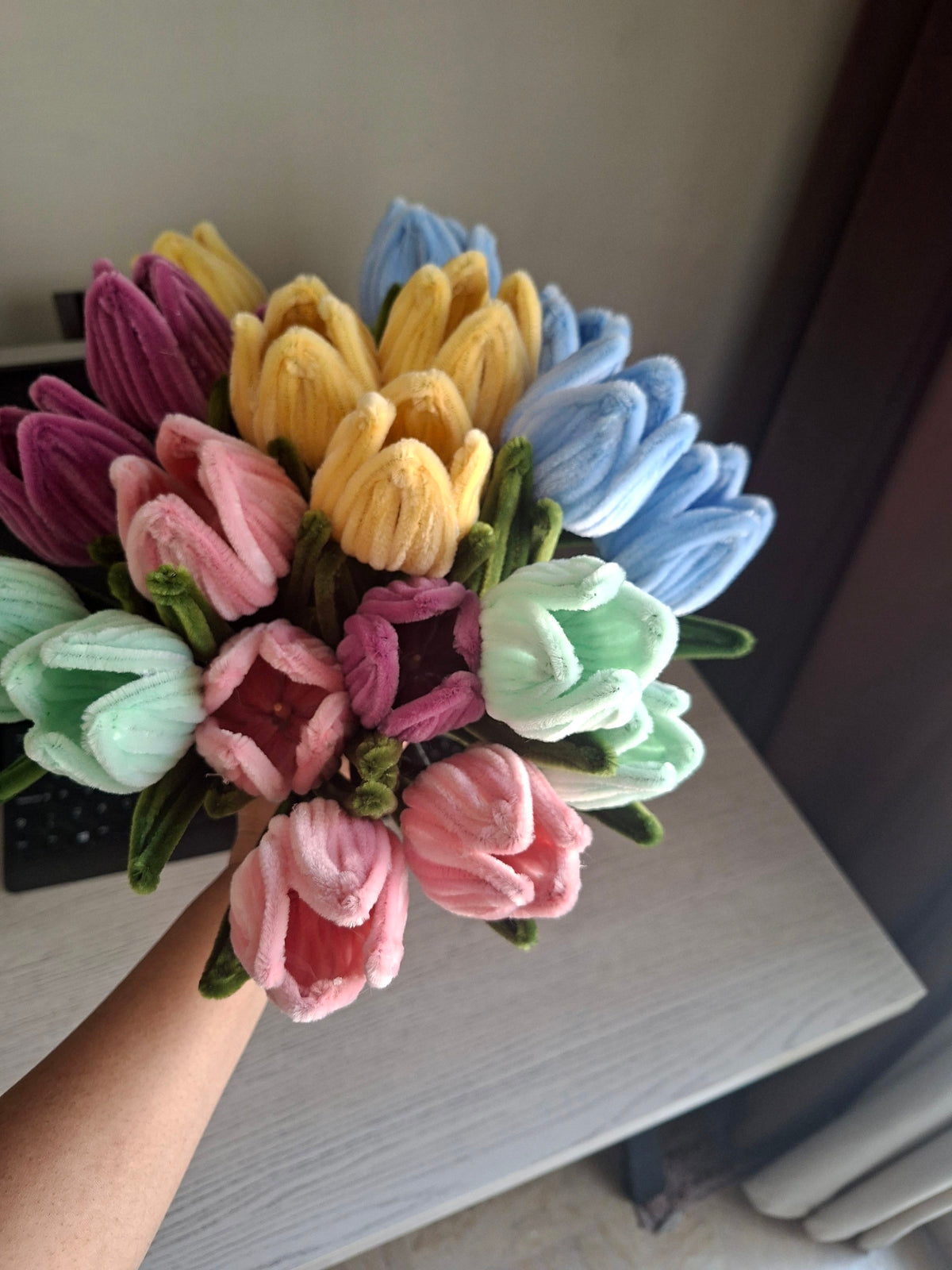 Hand made chenille Tulip