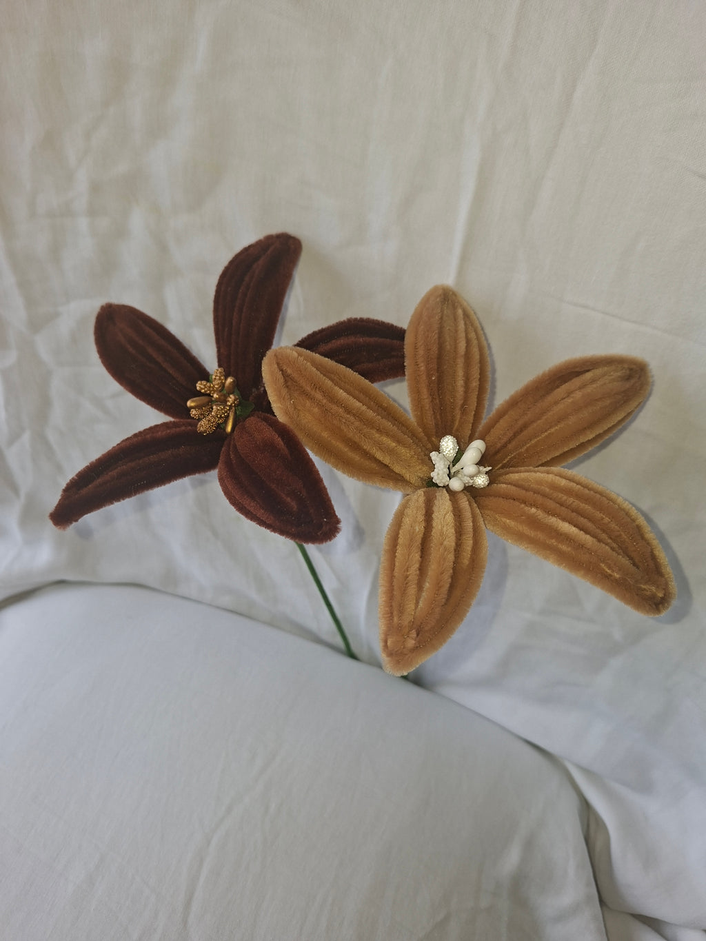 Hand made chenille Lilly flowers