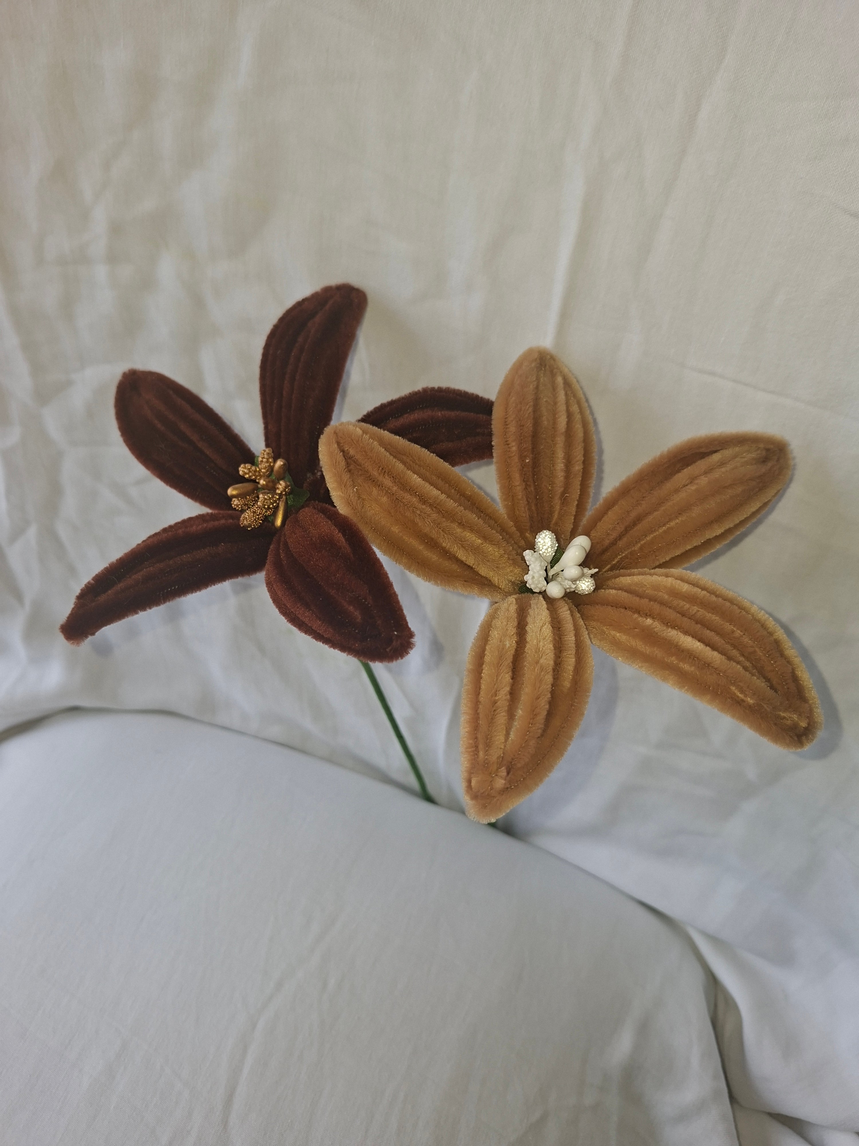 Hand made chenille Lilly flowers