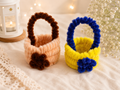 Hand made chenille baskets