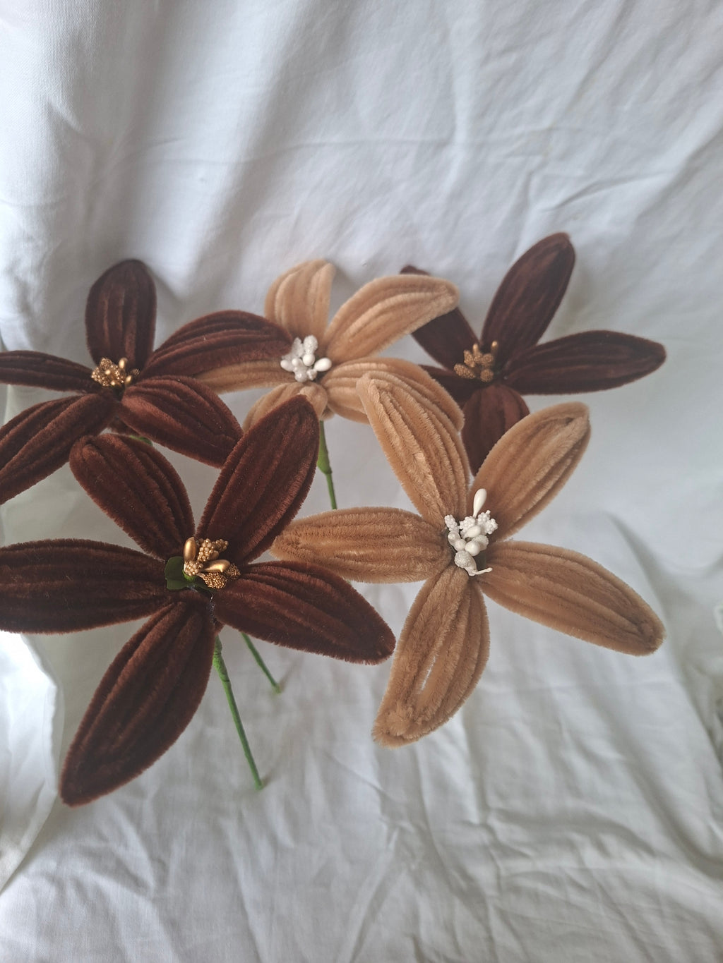 Hand made chenille Lilly flowers