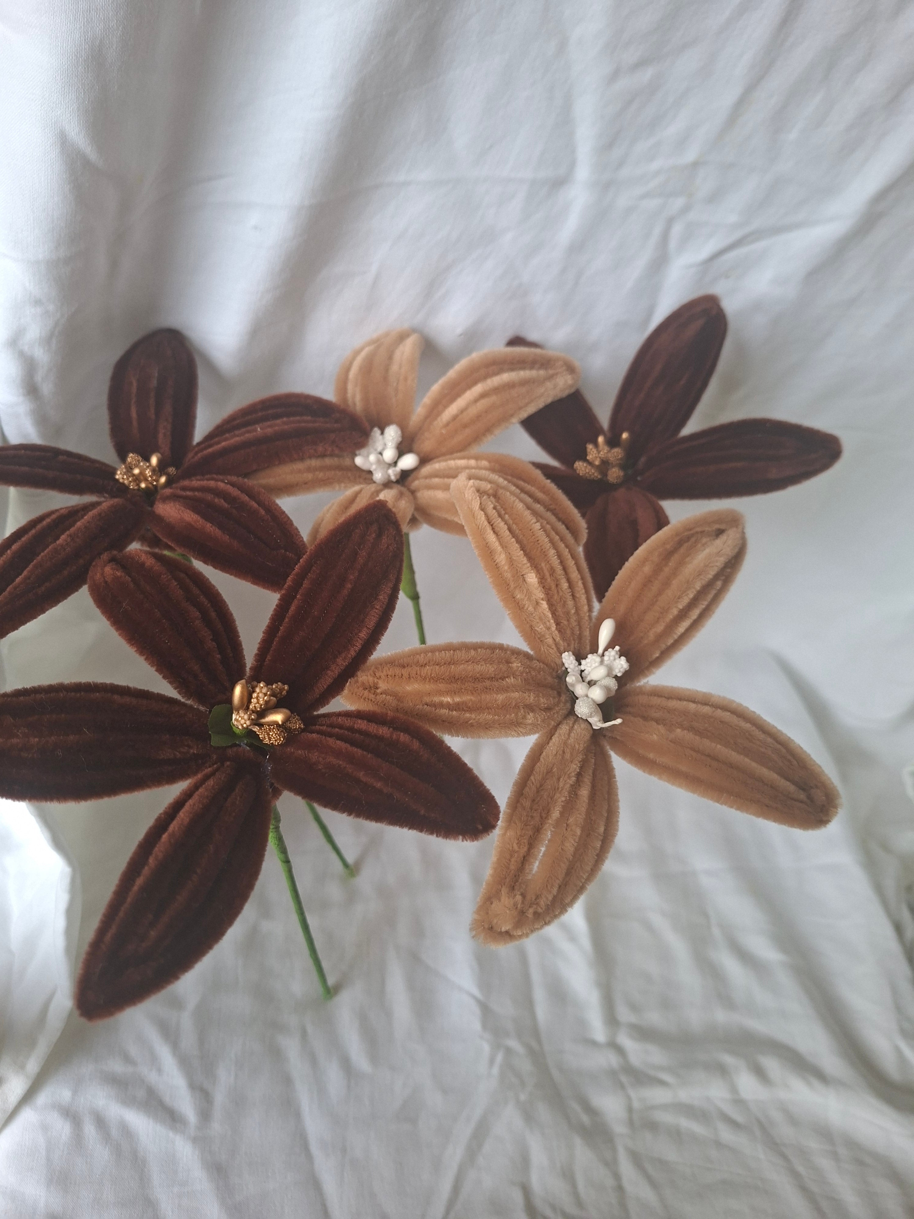 Hand made chenille Lilly flowers