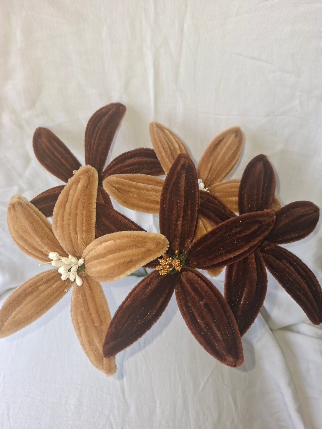 Hand made chenille Lilly flowers