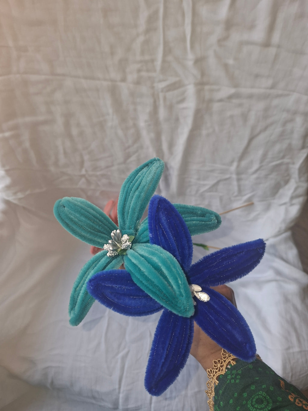 Hand made chenille Lilly flowers